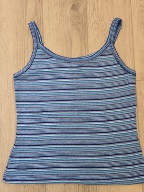 Vintage NY&Co Blue Striped Tank Top